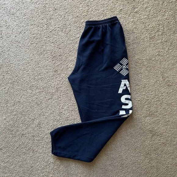 ASML Sweatpants Mens 2XL Joggers 34x33 Navy Blue MJ Soffe Tapered Leg